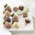 Pastel Belgian Chocolate Covered Strawberries & Nibblers® Cookie Pop Combo